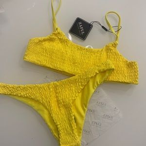 Zaful NWT yellow bikini